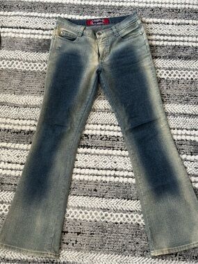 Liquid X Women's Two-Tone Blue Flare Jeans